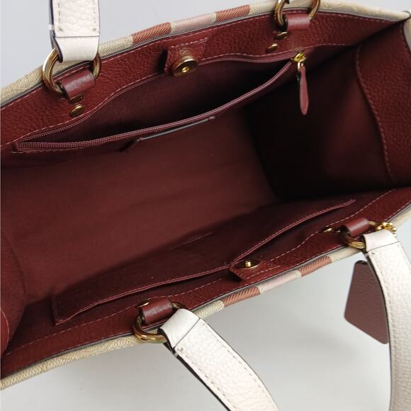 Coach Dempsey Carryall Bag In Signature Jacquard Pink Coach Patch - Picture 6 of 8